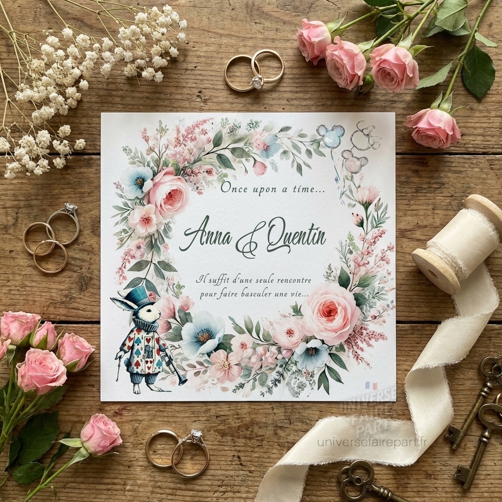 n°359 – Faire-part Au Pays des Merveilles Alice Mariage