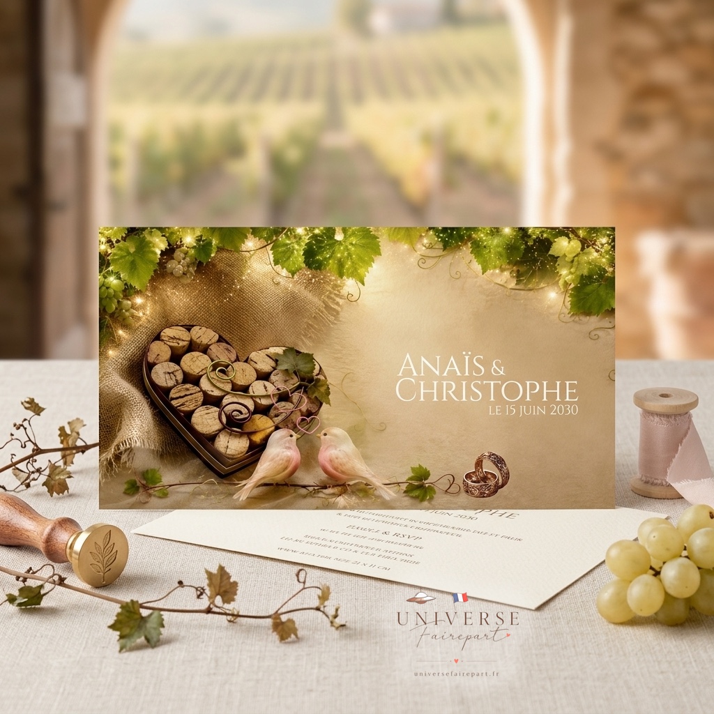 N°20 Faire-part mariage de la vigne à l'amour