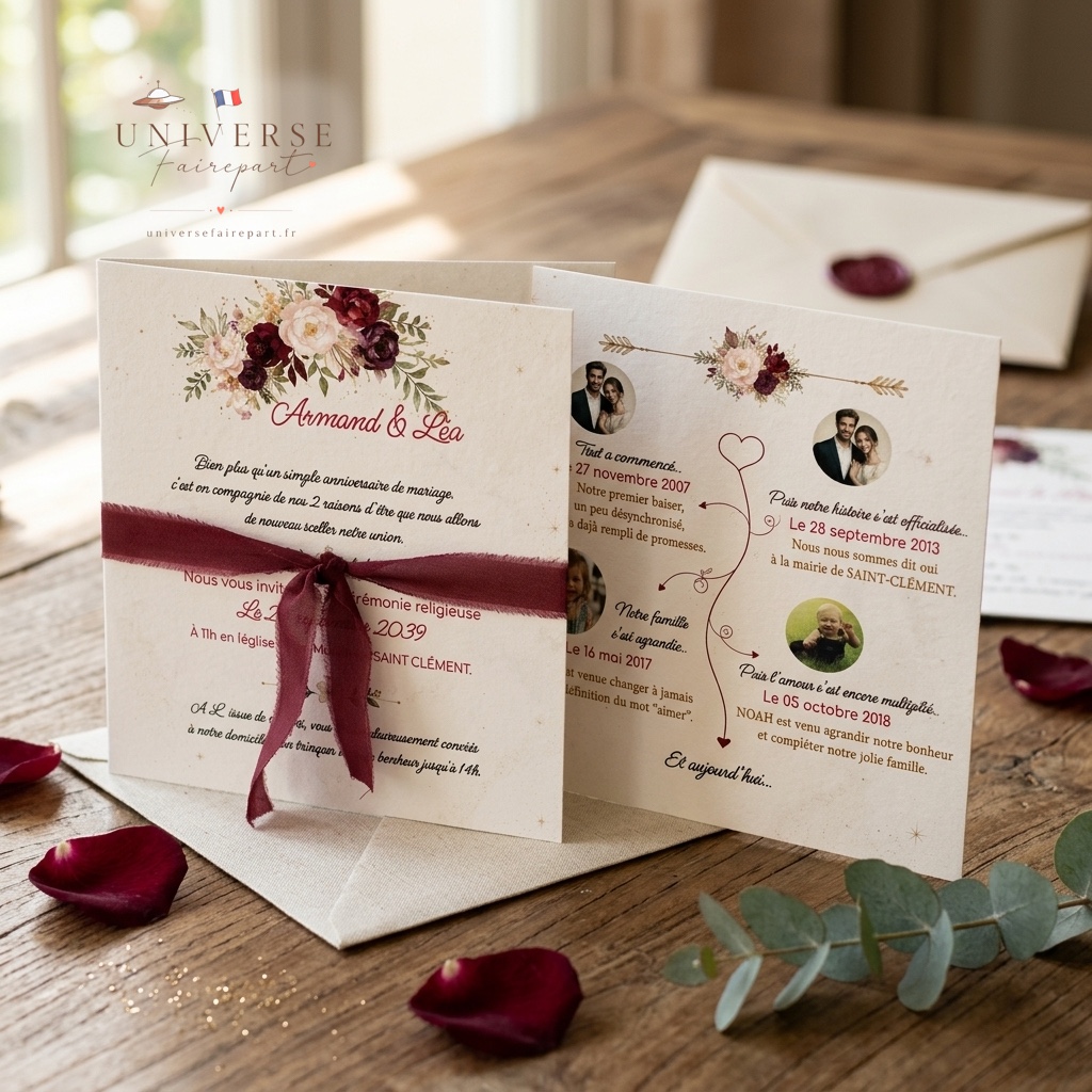 N°12 Faire-part Romantique avec Livre Cœur
