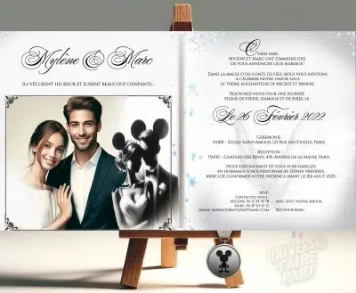 n°356 - Faire-part de mariage Fan de Disney, Mickey & Minnie