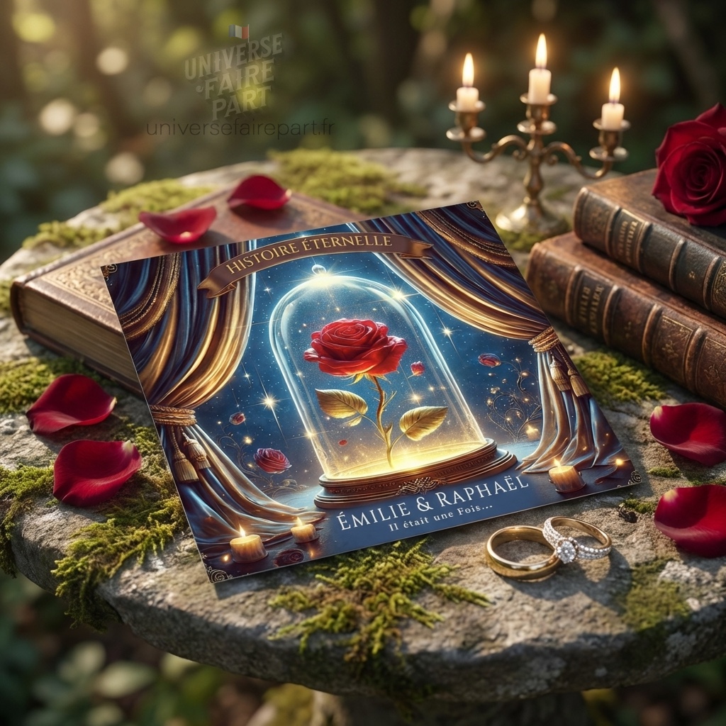 N°232 – PREMIUM Faire-part Histoire Éternelle magique Mariage