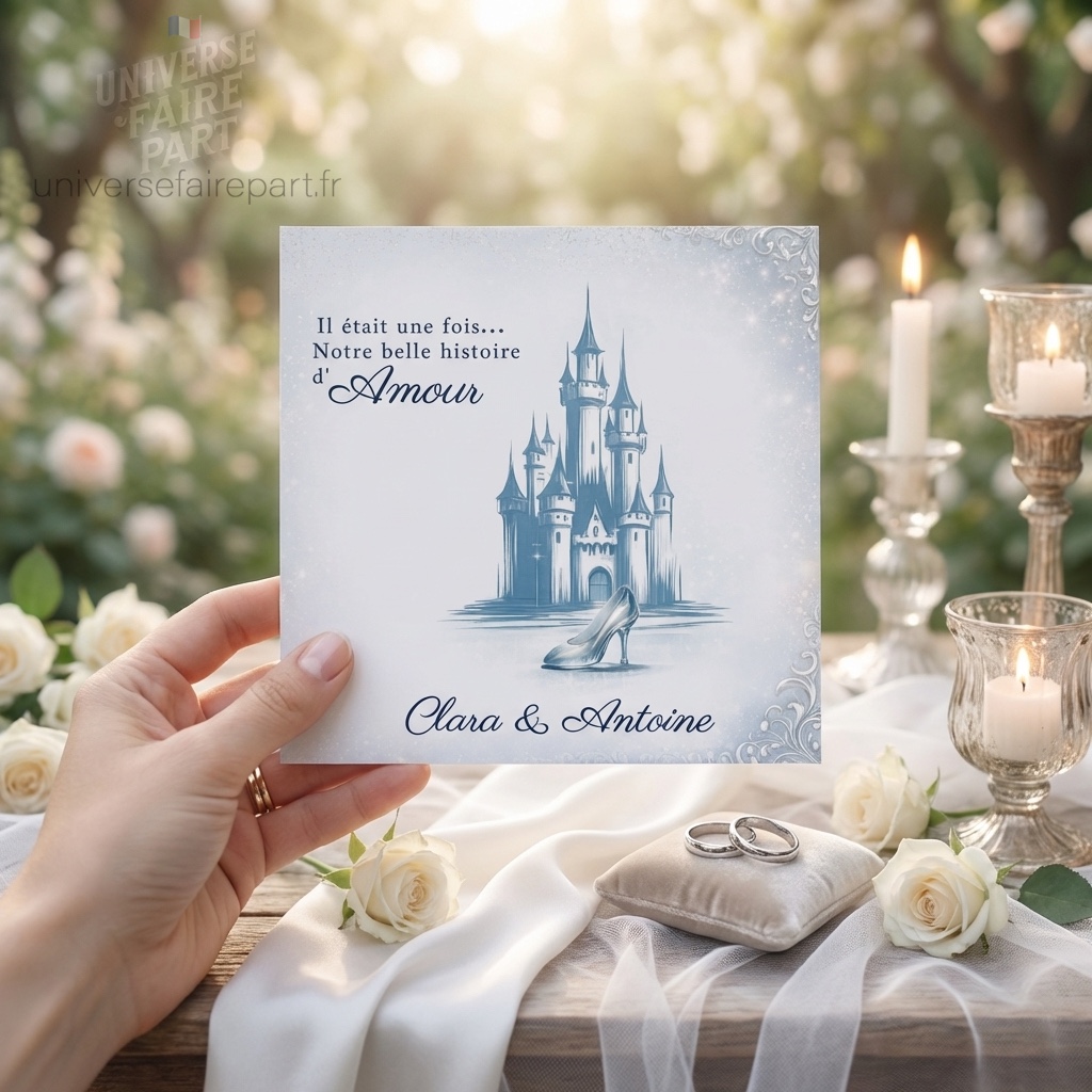 N°72 – Faire-part château crayon Cendrillon