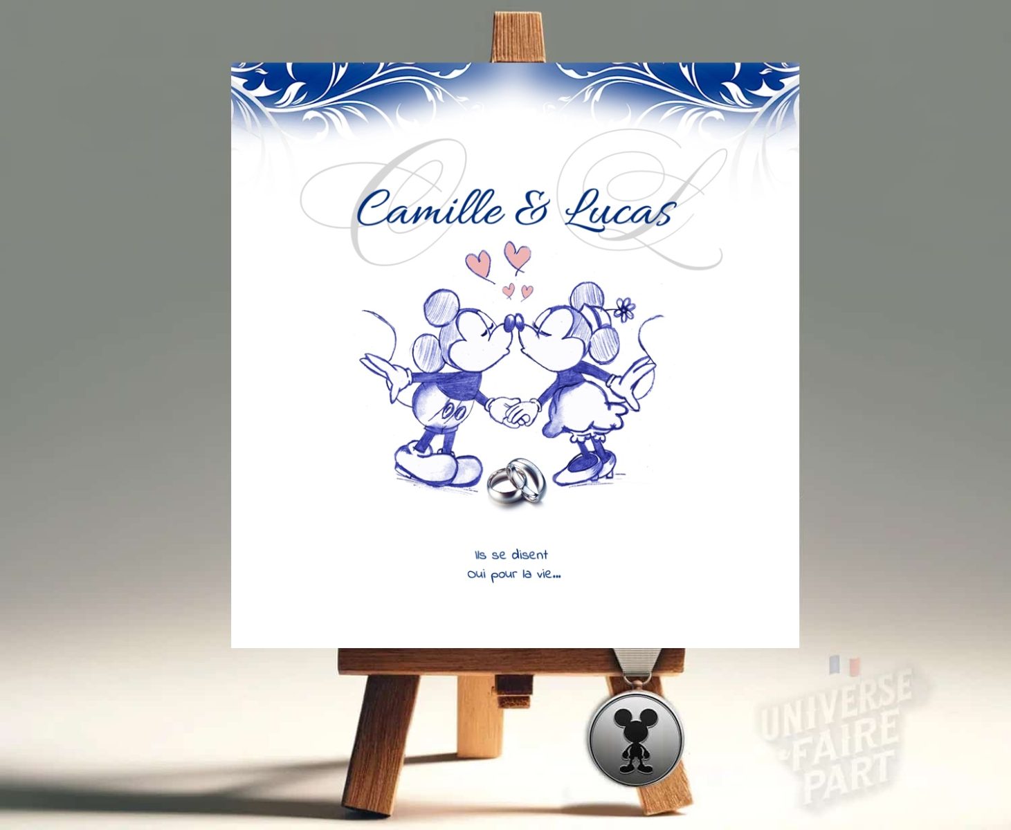 N°97 – Faire-Part Mariage Mickey et Minnie retro 1928