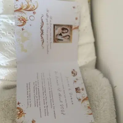 N°6 - Faire-part mariage Château Or conte de fées