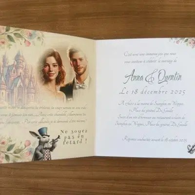 n°359 - Faire-part Au Pays des Merveilles Alice Mariage