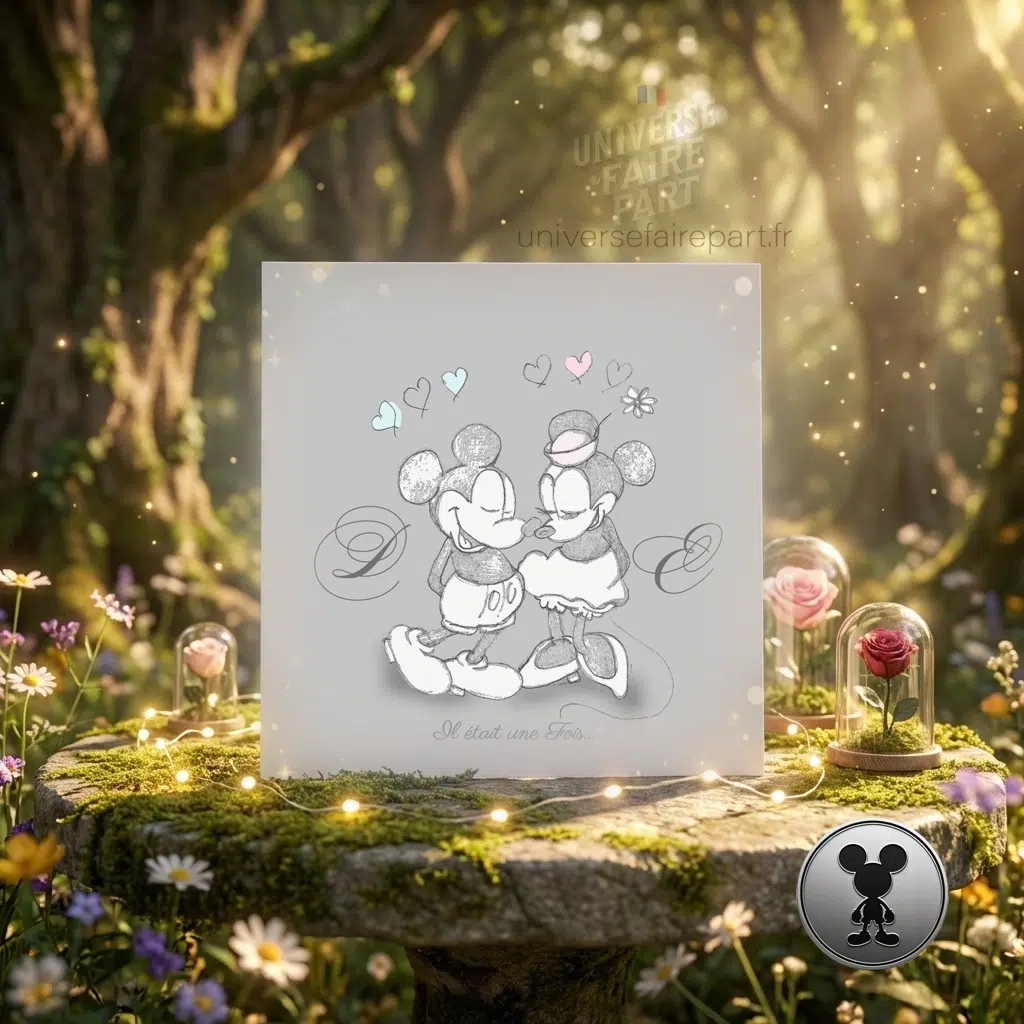 n°356 –  Faire-part de mariage Fan de Disney, Mickey & Minnie