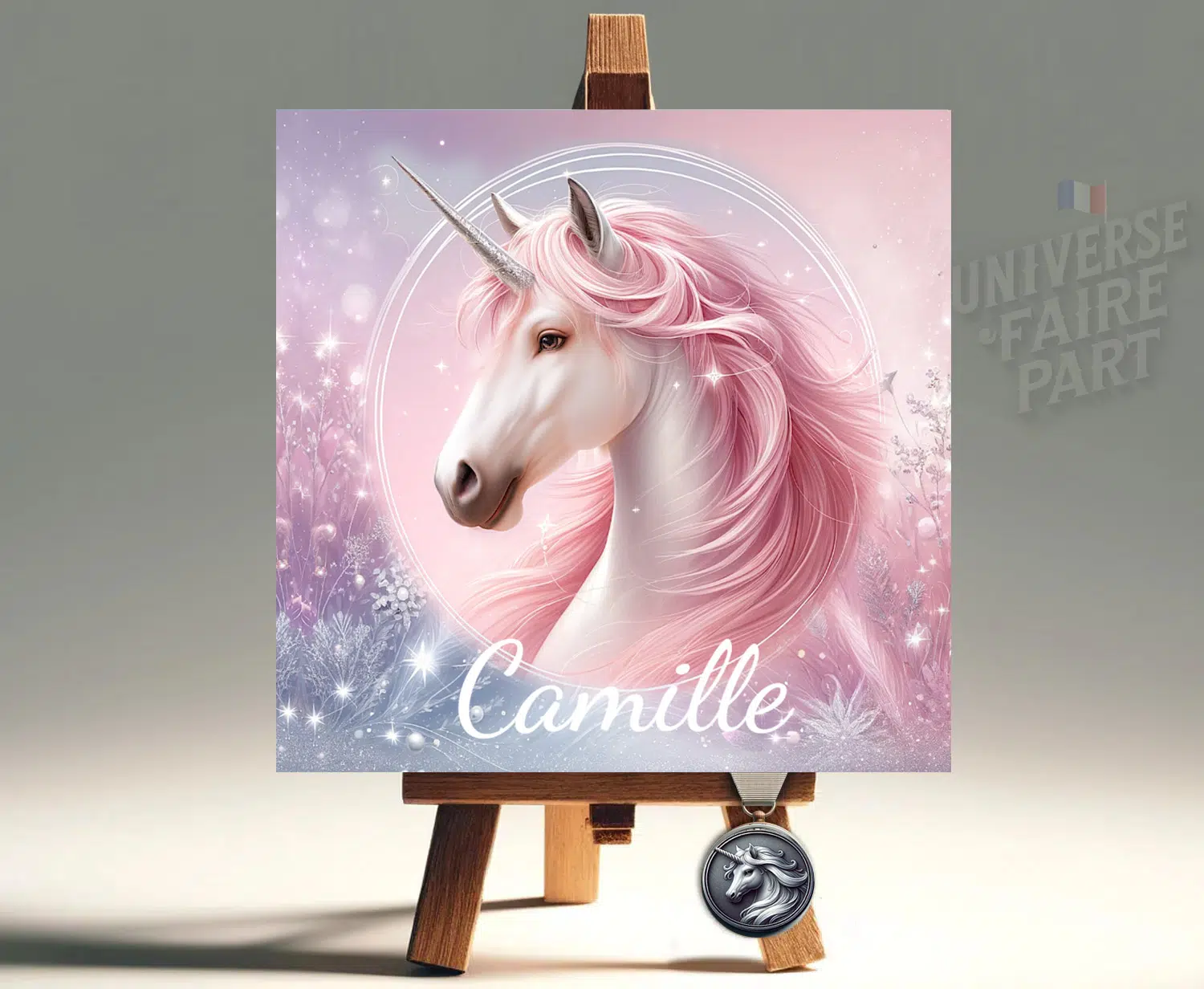 N°144 - Faire-part La magnifique Licorne rose poudrée