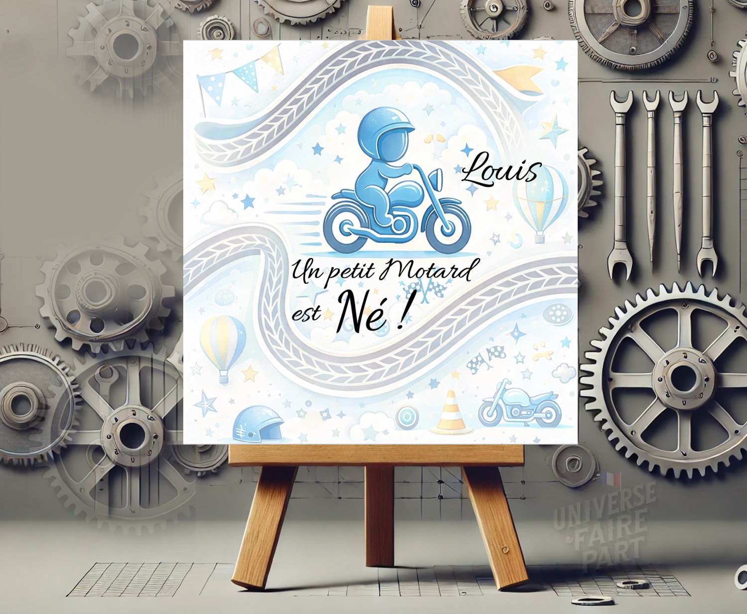 N°338 – Faire-part naissance Un Motard est NĂ©