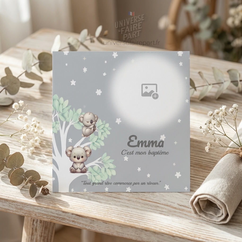 N°49- Faire-part Douce Aventure & Câlin Koala