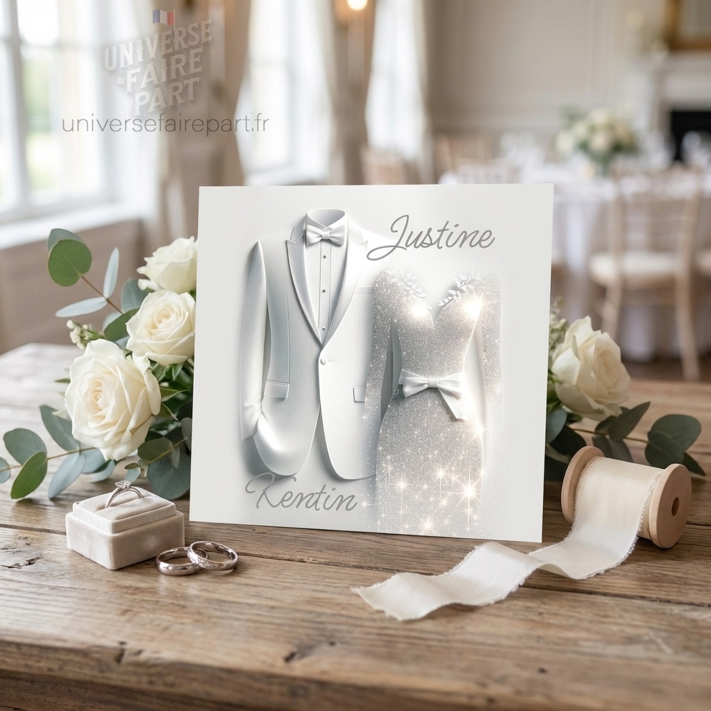 N°400 – Faire-part Élégance et Raffinement : L&rsquo;Union d&rsquo;Amour