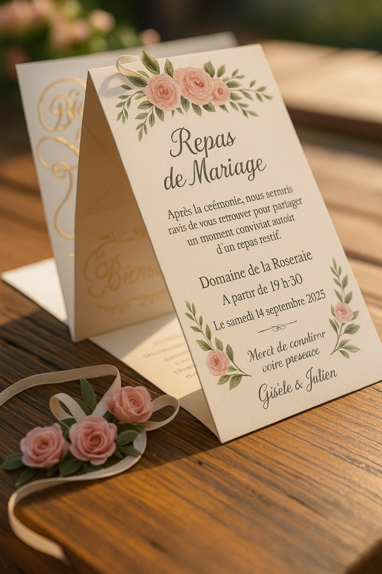 Cartes d’invitation Repas