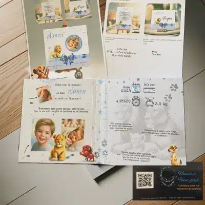 N°167 - Faire-part Le Petit roi Lionceau et ses Amis colorés