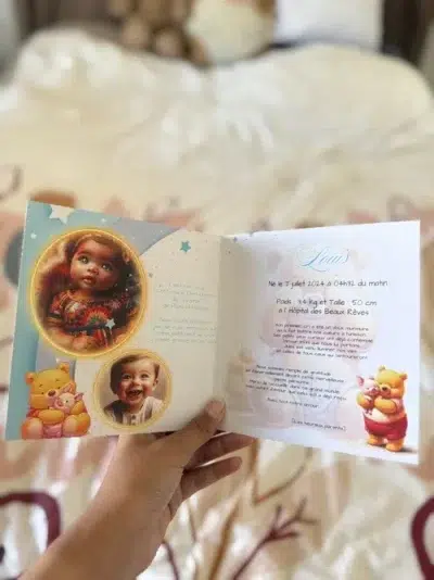 N°539 - Faire-part Winnie L'ours malin en Bleu