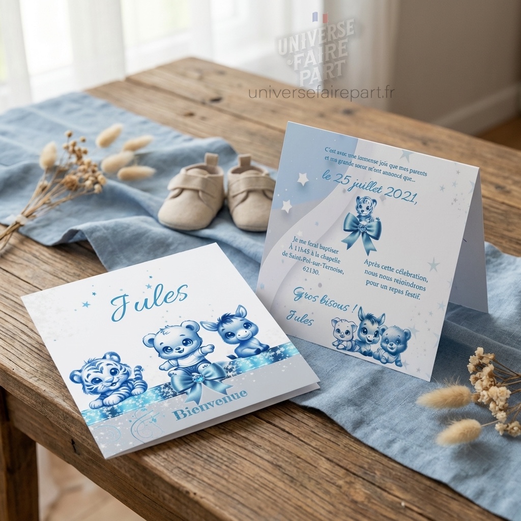 N° 541 – Faire-part  naissance ou baptême Winnie et ses Amis