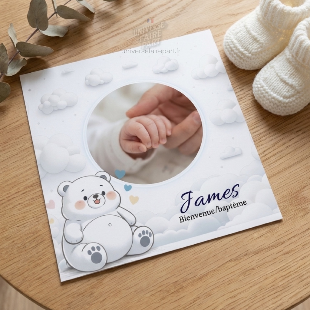 N° 333- Faire-part Enchanté Sam l&rsquo;Ourson