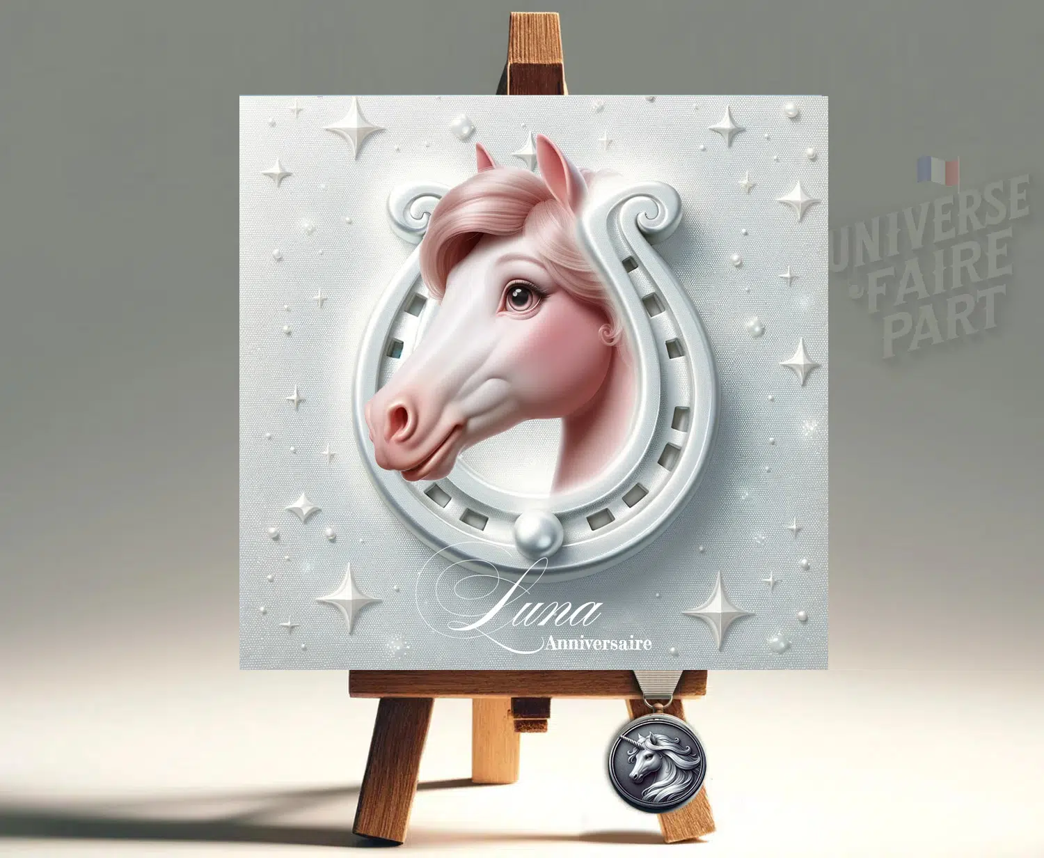 N°542 - Faire-part Cheval Féérique avec Fer à Cheval