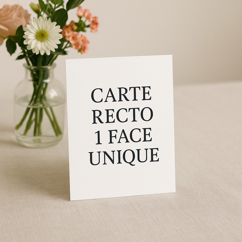 Carte  1 face recto -Création Unique – Sur-Mesure pour Vous