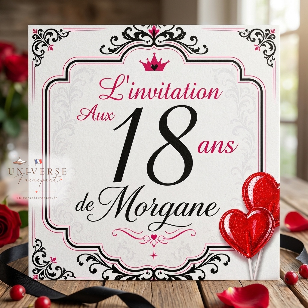 N°243 Faire-part 18 ans gourmandise