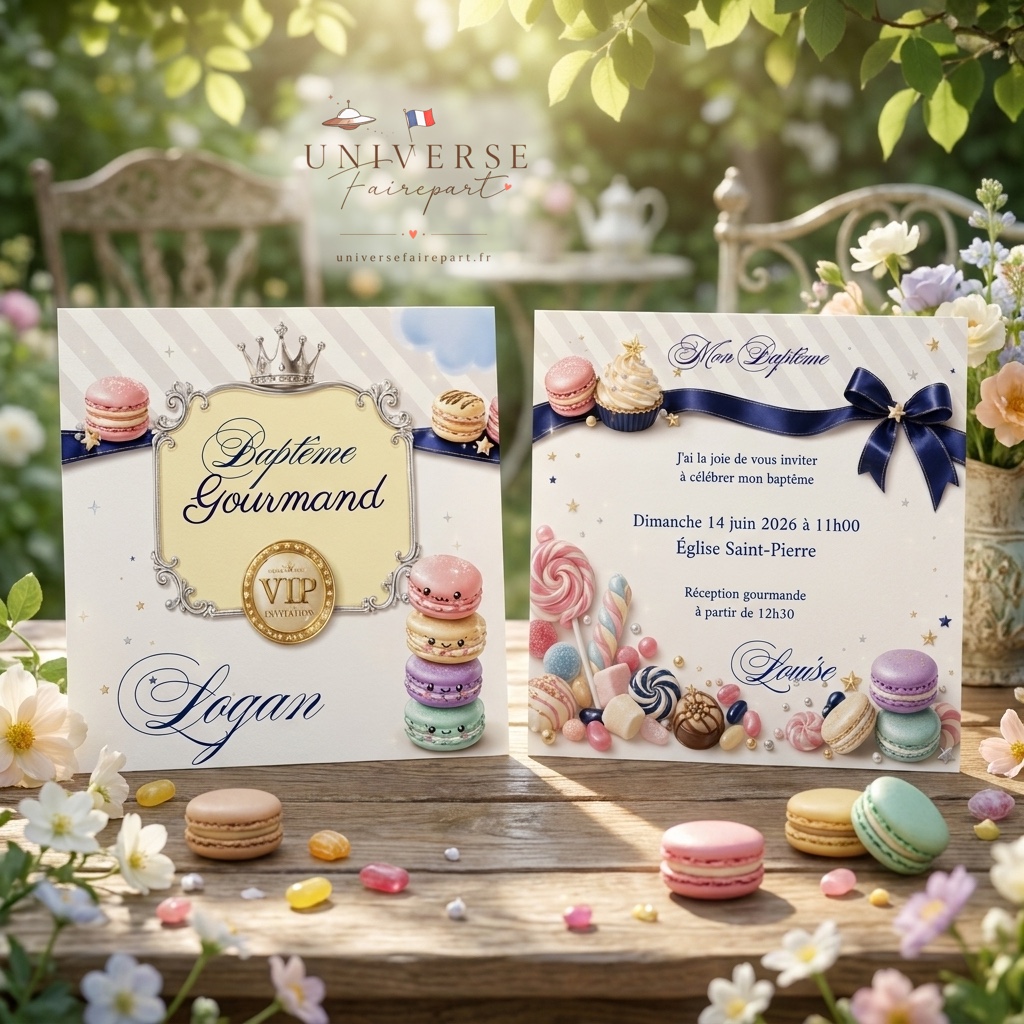N°347 Gourmandise Faire-part gourmandise enfant invitation