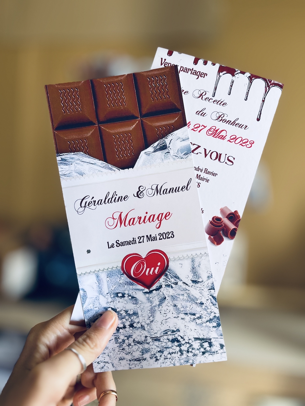 Faire-part tablette de chocolat personnalisé - EVENTYSY