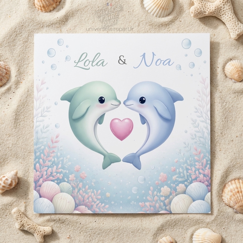 N°295 – Faire-part L’aventure des dauphins bleu