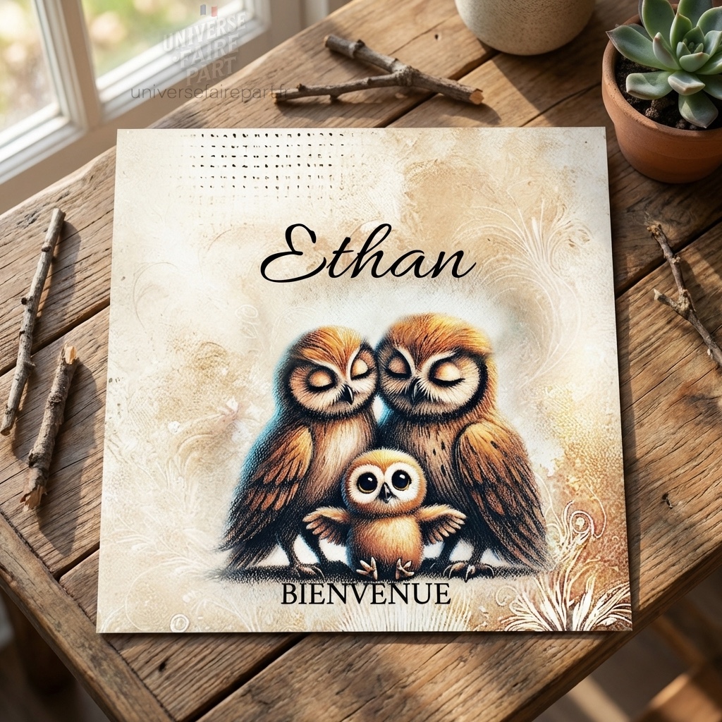 N° 446 – Faire-part Bienvenue notre petite Chouette