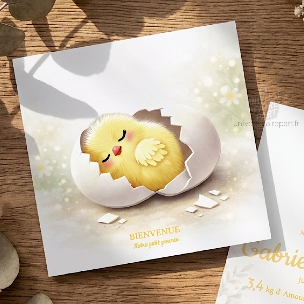N°448 – Faire-Part notre petit poussin a éclos !