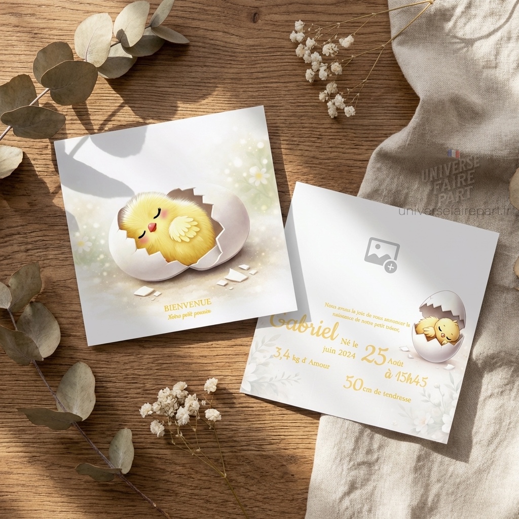 N°448 – Faire-Part notre petit poussin a éclos !