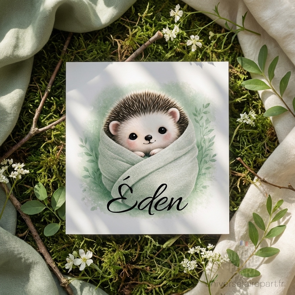 N°111 – Faire-part naissance petit Hérisson Niglo