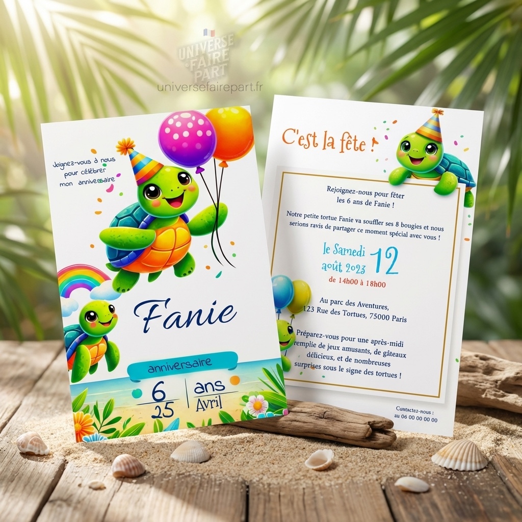 N°176 – Faire-part c’est la fête des Tortues tropicale