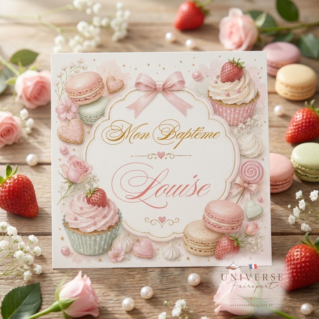 N°177 Faire-part gourmandise pour enfant cupcakes