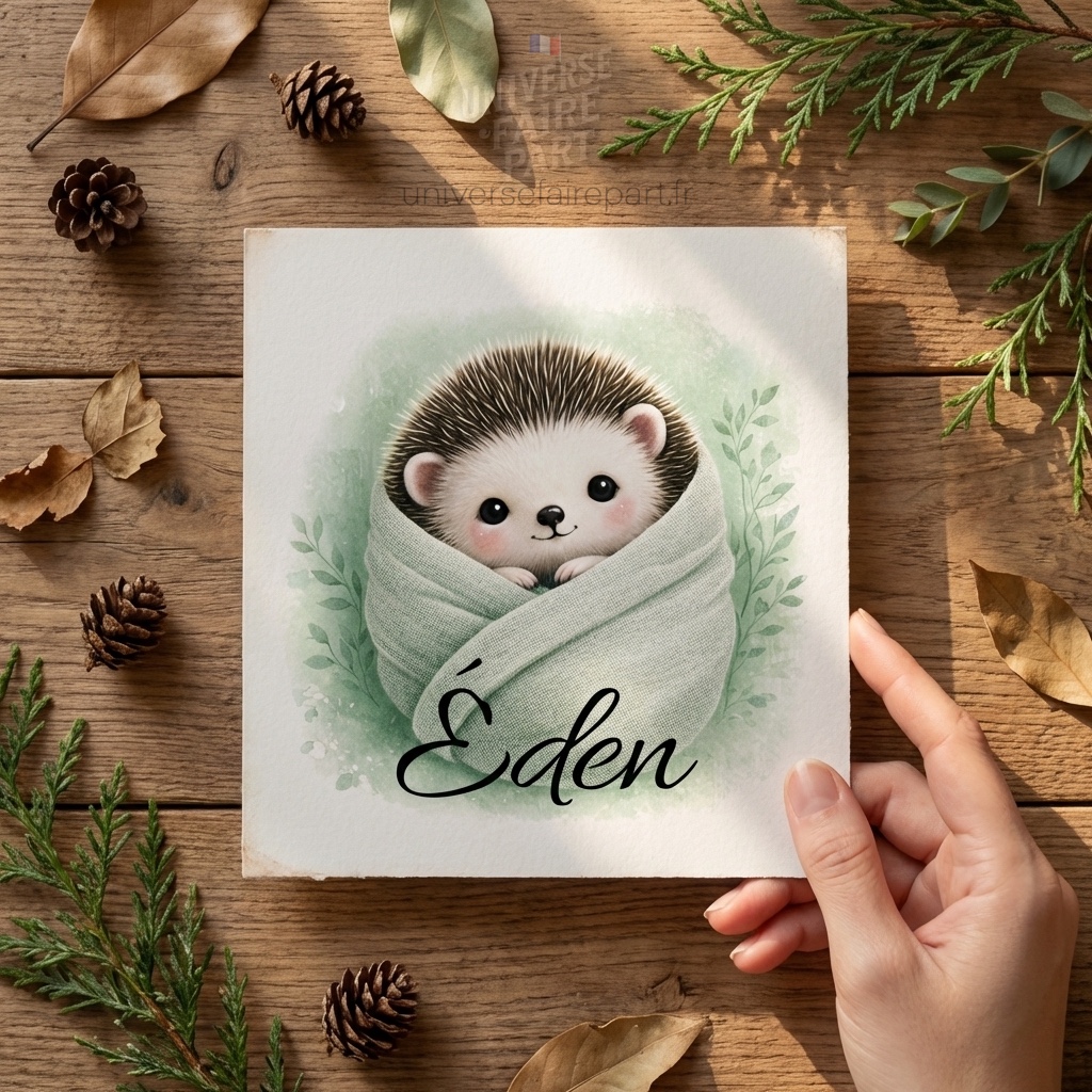 N°111 – Faire-part naissance petit Hérisson Niglo