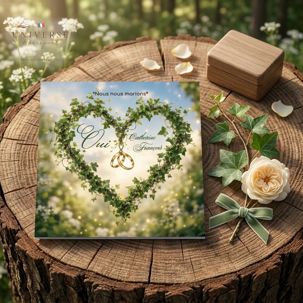 N°188 Faire-part mariage Coeur nature