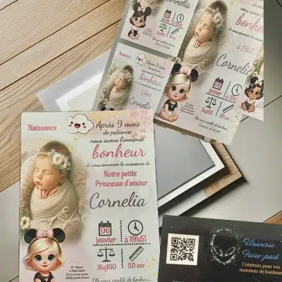 N°293- Faire-part Naissance Princesse Minnie