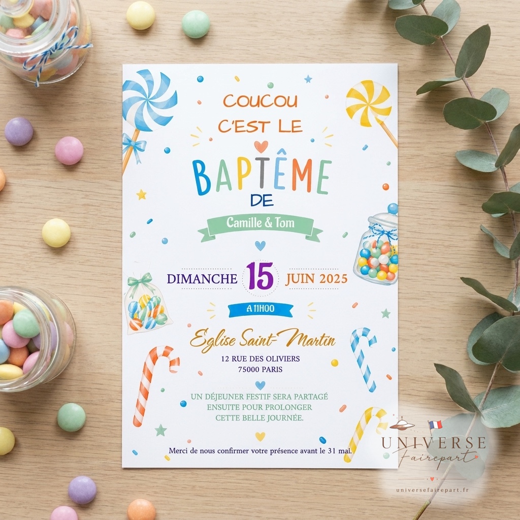 N°138 Faire-part  Gourmandise Sucre D&rsquo;orge