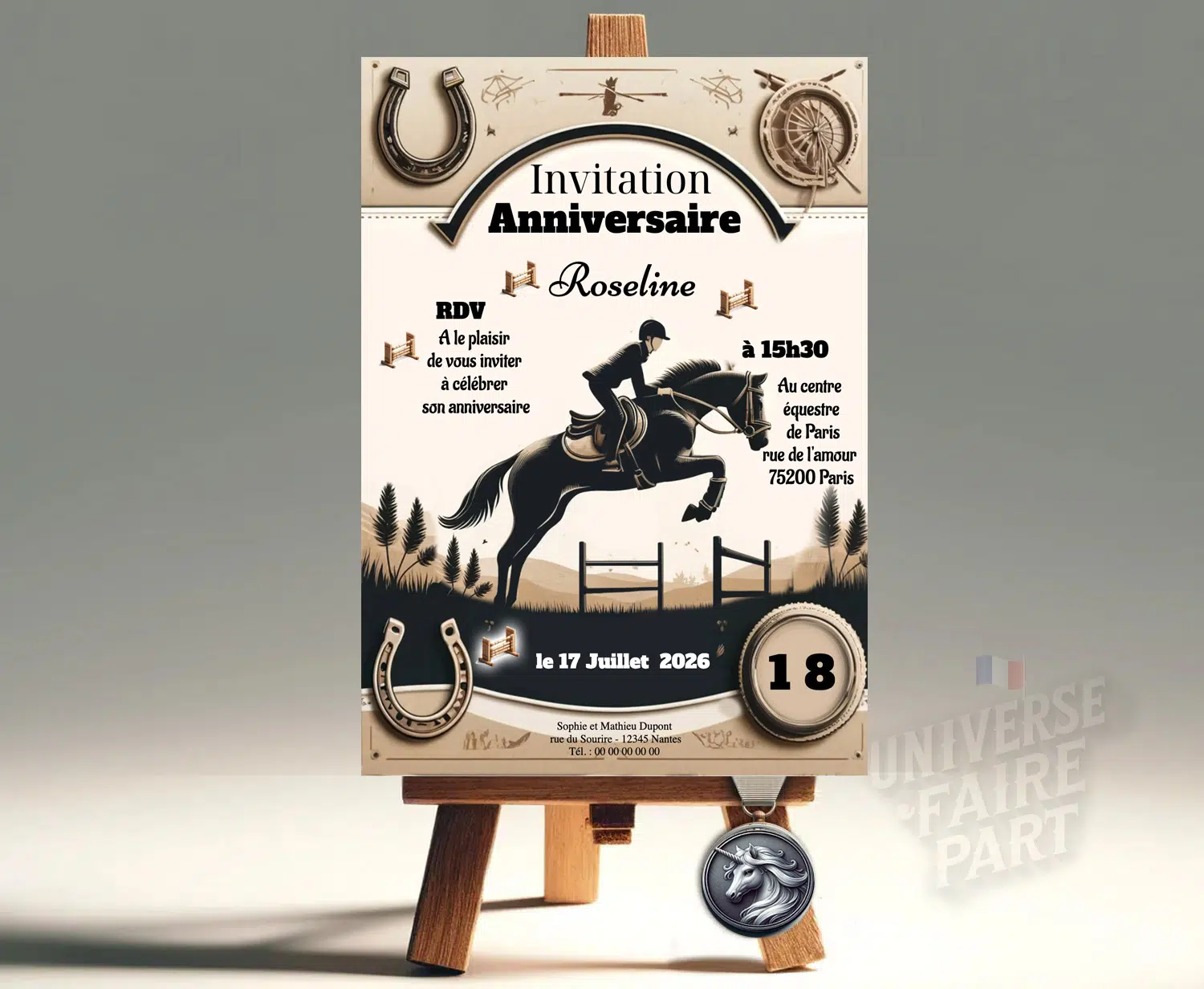 N°330 - Faire-part Passion Équestre Anniversaire
