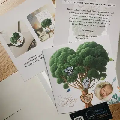 N°152 - Faire-part Koala trop mignon avec photos