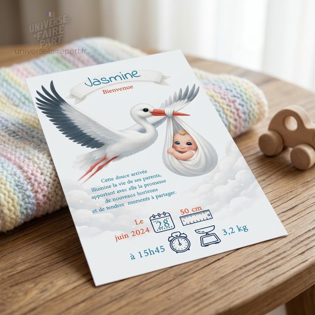 N°114 – Faire-part  Cigogne