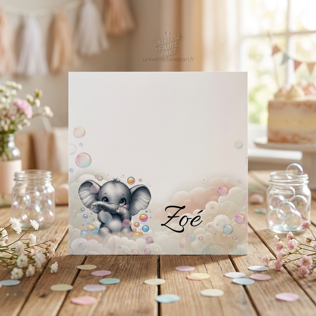 N°341 – Faire-part naissance Fille baby Dumbo