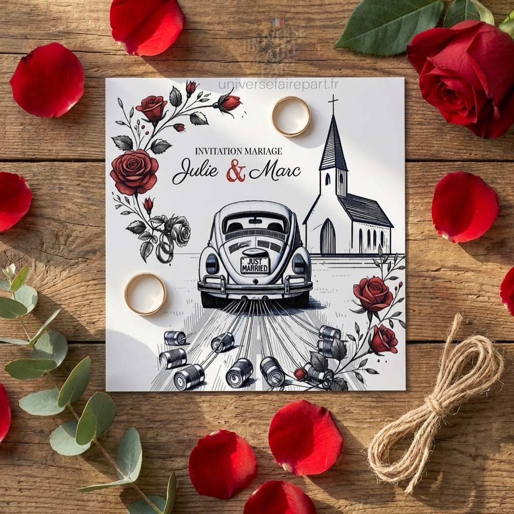 N°199 – Faire-part Un amour de coccinelle mariage