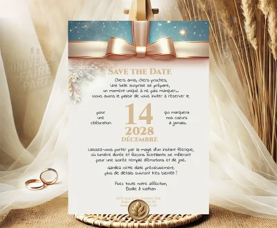 N°407- Faire part Champêtre Save the Date Magique surprise tout évènement