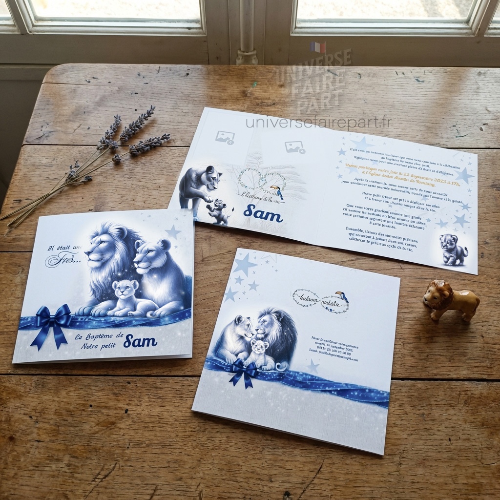 N°529 – Faire-part Roi lion Petit Protégé de la Savane