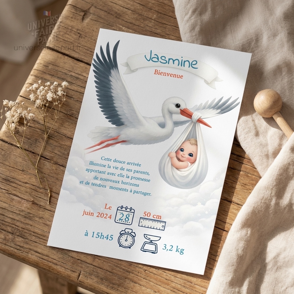 N°114 – Faire-part  Cigogne