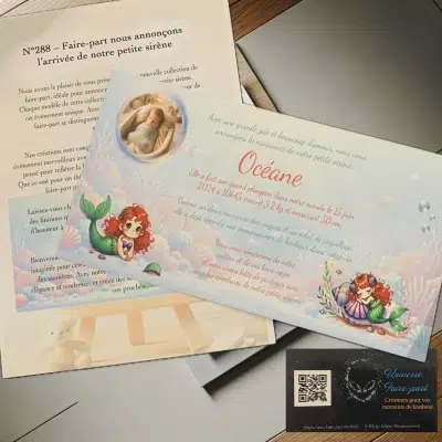 N°288 - Faire-part nous annonçons l'arrivée de notre petite sirène