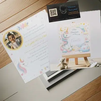N°142 - Faire-part Un moment magique de licorne