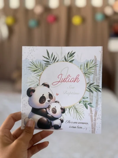 N°146 - Faire-part Panda bambou adorable