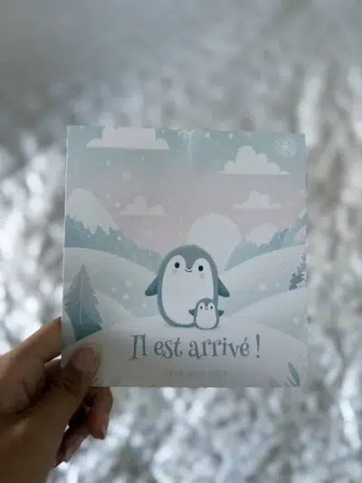 N°150 - Faire-part Original petit pingouin trop mignon
