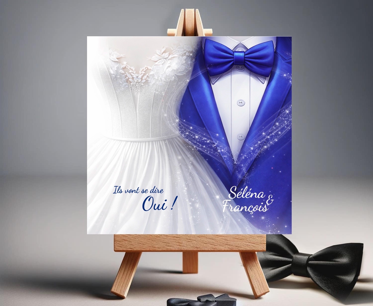 N°219 – Faire-part Fusion des Cœurs en bleu mariage d&rsquo;amour
