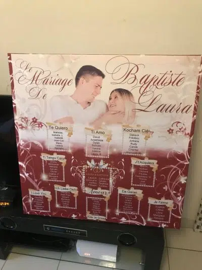 Plan de table rouge blanc colombe et doré - mariage ou autre- – Image 3