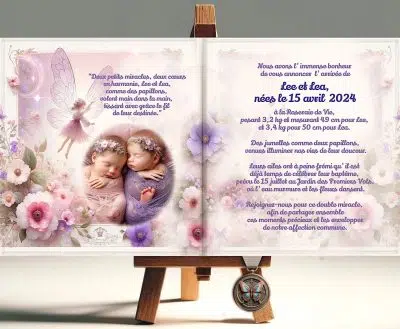 N°387 - Faire-Part Papillons Féerique en Douceur